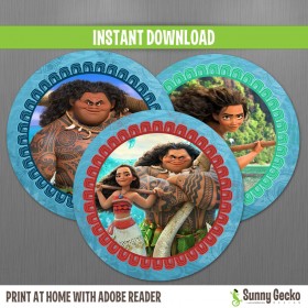 Moana Birthday Labels (Set 1) 